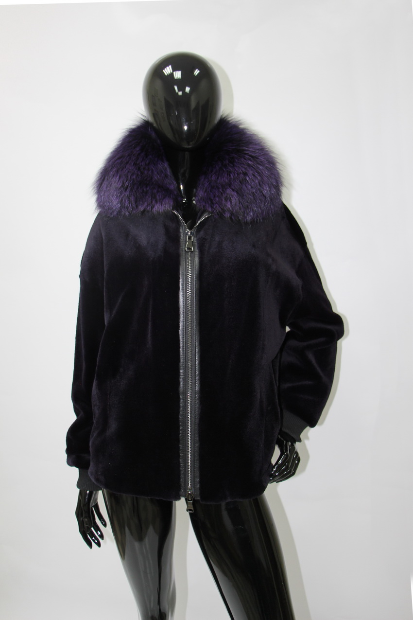 Фиолетовая куртка из стриженной норки КТ3 -071