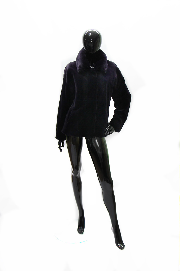 Темно-фиолетовая куртка из стриженной норки КТ3-063-1