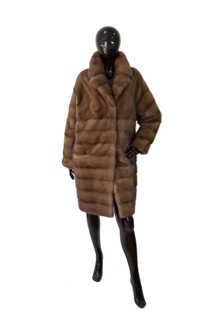 Попупальто из норки цвет "Пастель" ПП 4-146