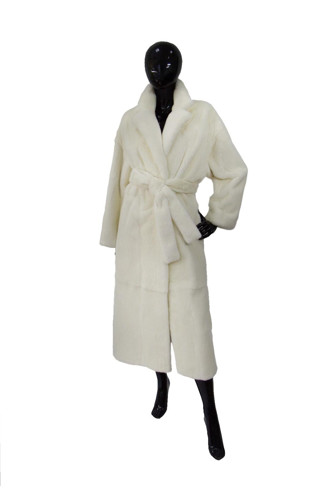 Пальто из белой норки ПТ5 - 074/224